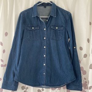 Banana Republic, Blue denim shirt, medium